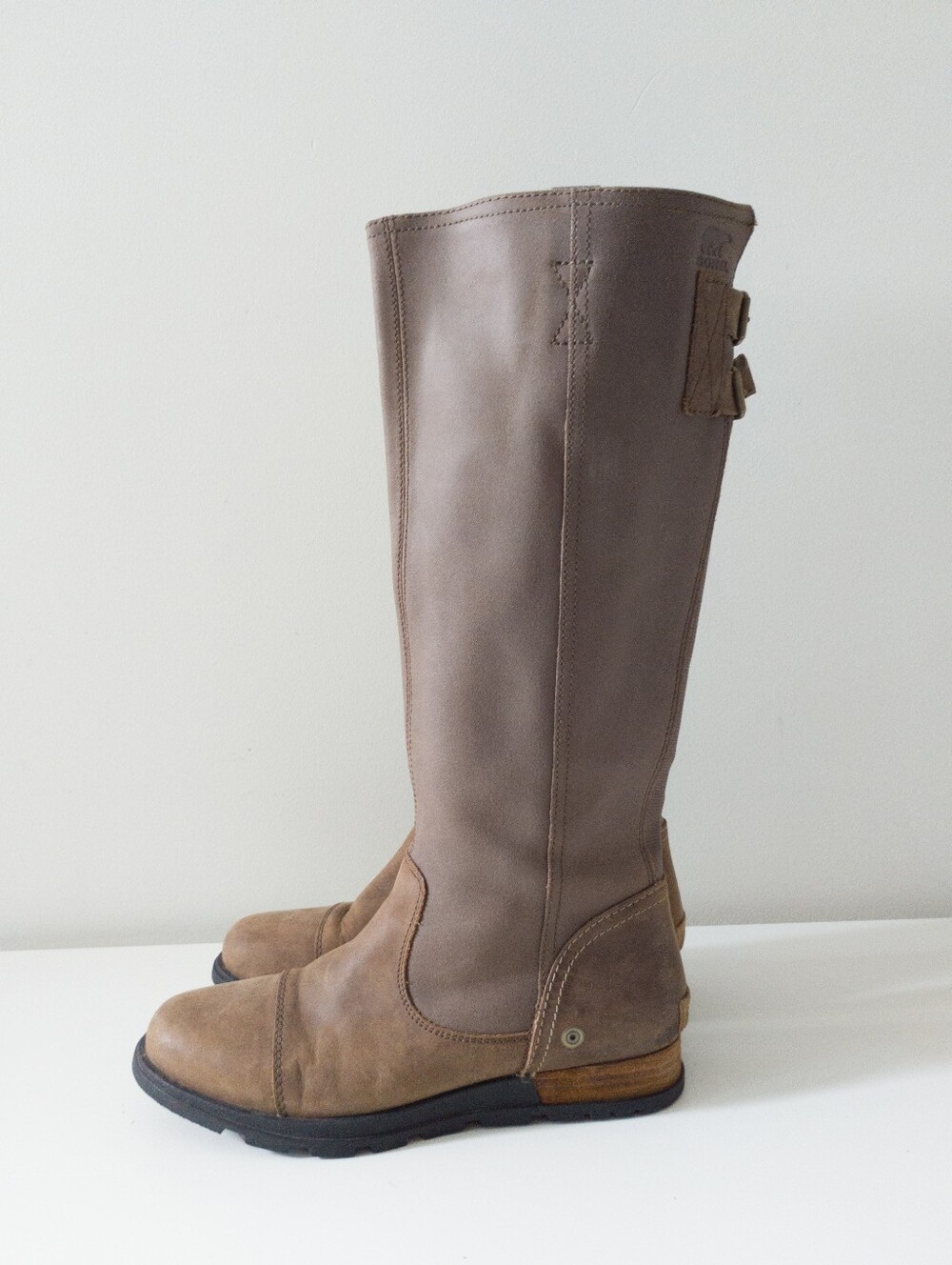 SOREL Major Tall Leather Suede Riding Boots Brown Women's Size 8